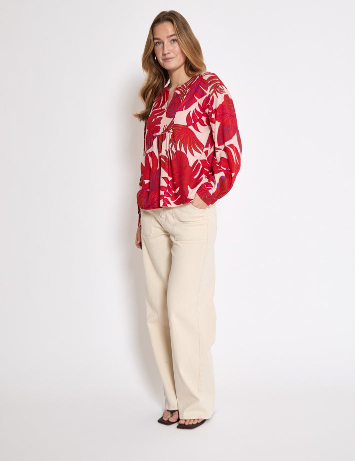 Peppercorn PCTilly V Blouse Blouse 4039P Virtual Pink Print