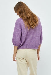 Peppercorn Pat GRS Half Sleeve Knit Pullover Pullover 7024M Hollyhock Purple Melange