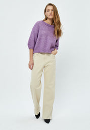 Peppercorn Pat GRS Half Sleeve Knit Pullover Pullover 7024M Hollyhock Purple Melange