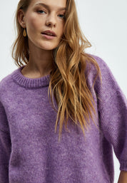 Peppercorn Pat GRS Half Sleeve Knit Pullover Pullover 7024M Hollyhock Purple Melange