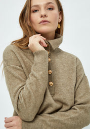 Peppercorn Penny Polo Knit Pullover Pullover 1458 Brindle Taupe