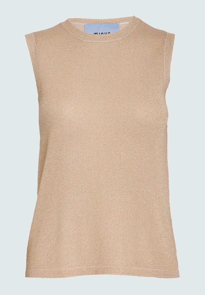 Minus Raka knit top Top 348L Medal Gold Metallic