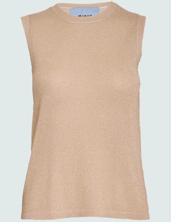 Minus Raka knit top Top 348L Medal Gold Metallic