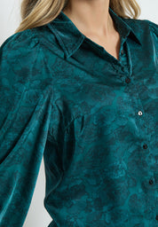 Peppercorn Raya Giada Long Sleeve Shirt Shirt 2114P Ocean Depth Print