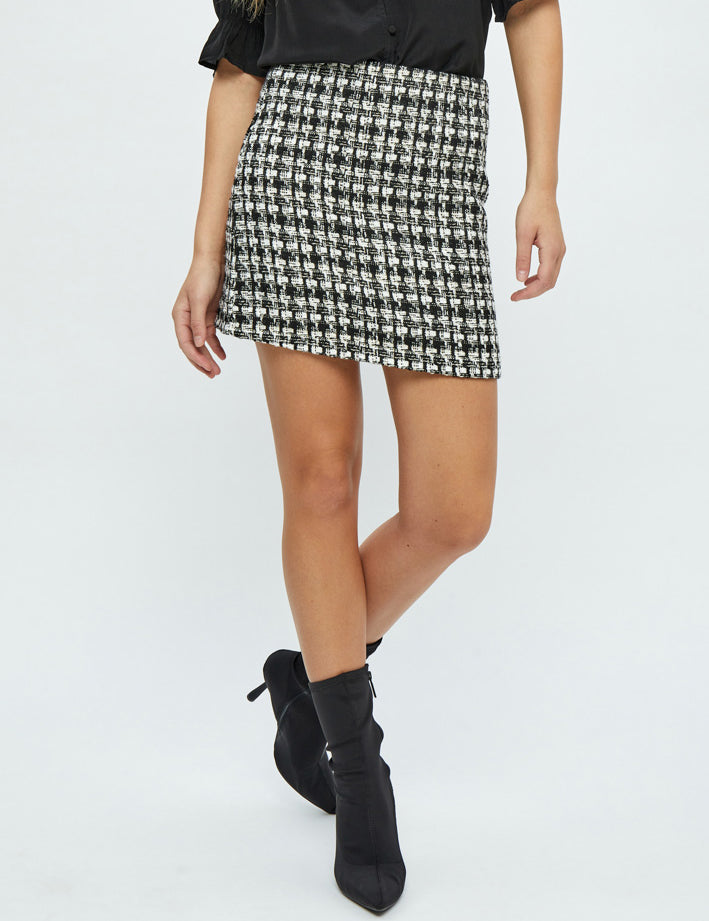 Minus Renete Short Skirt Skirt 9303C Black Checked