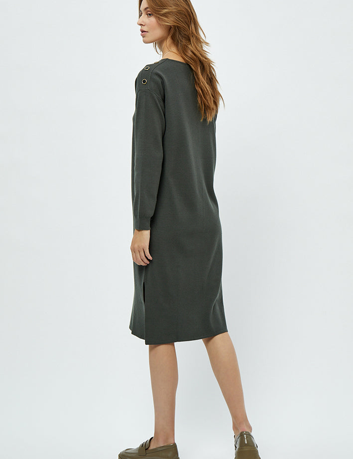Peppercorn Rosalia Boat Neck Dress Dress 3655 Beluga Green