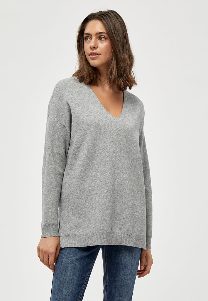 Peppercorn PCRosalia Knit Pullover Pullover 8242 LIGHT GREY MEL.