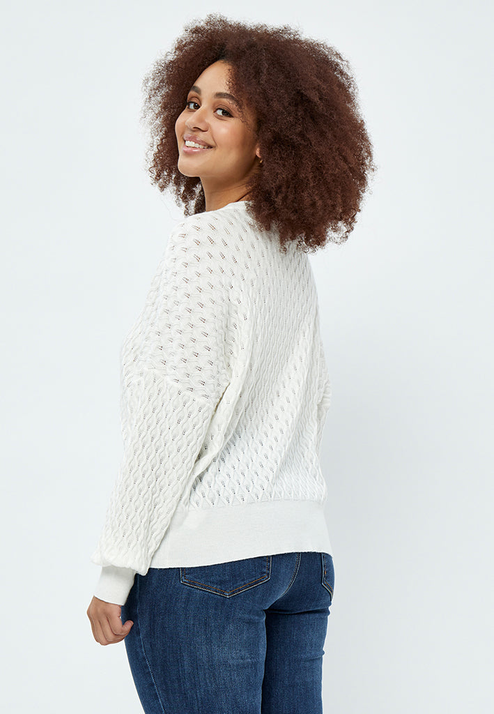 Peppercorn Rosalia Pearlknit Pullover Curve Pullover 0001 White