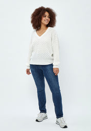 Peppercorn Rosalia Pearlknit Pullover Curve Pullover 0001 White