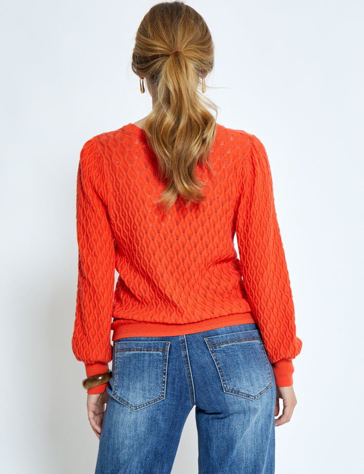 Peppercorn Rosalia Puff Sleeve Knit Pullover Pullover 4071 GRENADINE
