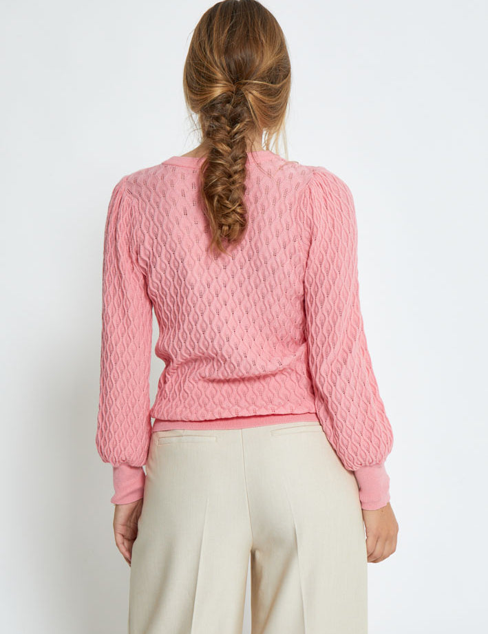 Peppercorn Rosalia Puff Sleeve Knit Pullover Pullover 4403 Peony Pink