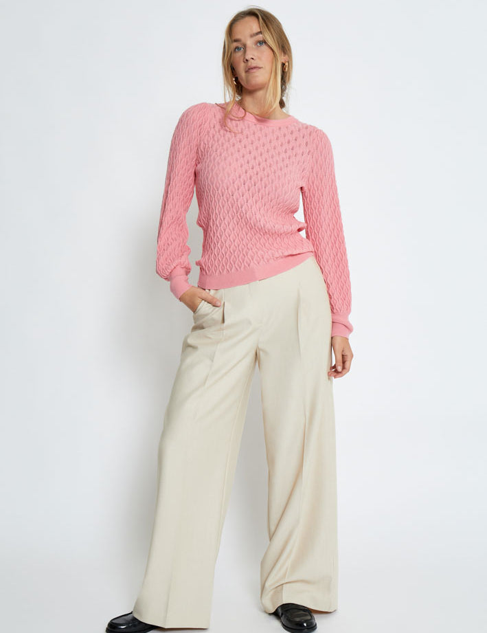 Peppercorn Rosalia Puff Sleeve Knit Pullover Pullover 4403 Peony Pink