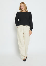 Peppercorn Rosalia Puff Sleeve Knit Pullover Pullover 9000 Black