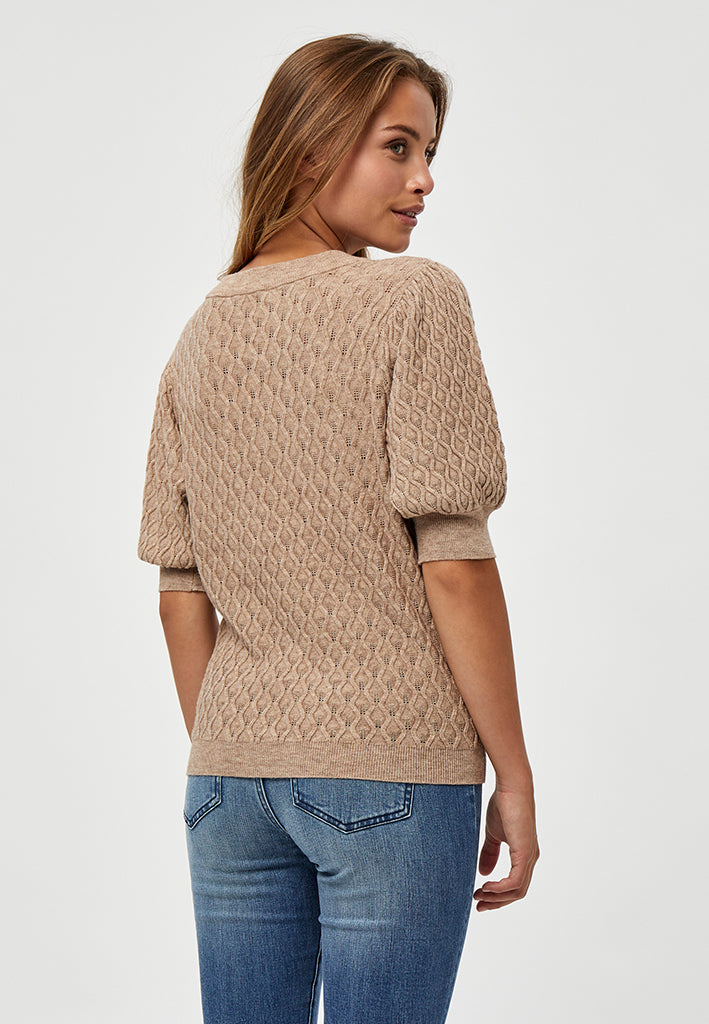 Peppercorn PCRosalia Knit T-Shirt T-Shirt 0273M Warm Sand Melange