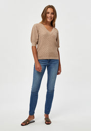 Peppercorn PCRosalia Knit T-Shirt T-Shirt 0273M Warm Sand Melange