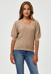 Peppercorn PCRosalia Knit T-Shirt T-Shirt 0273M Warm Sand Melange