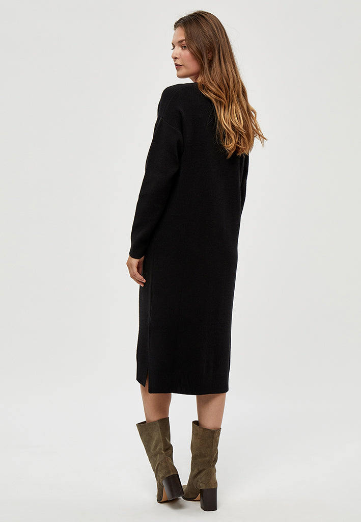 Peppercorn Rosalia V-Neck Knee Length Knit Dress Dress 9000 Black