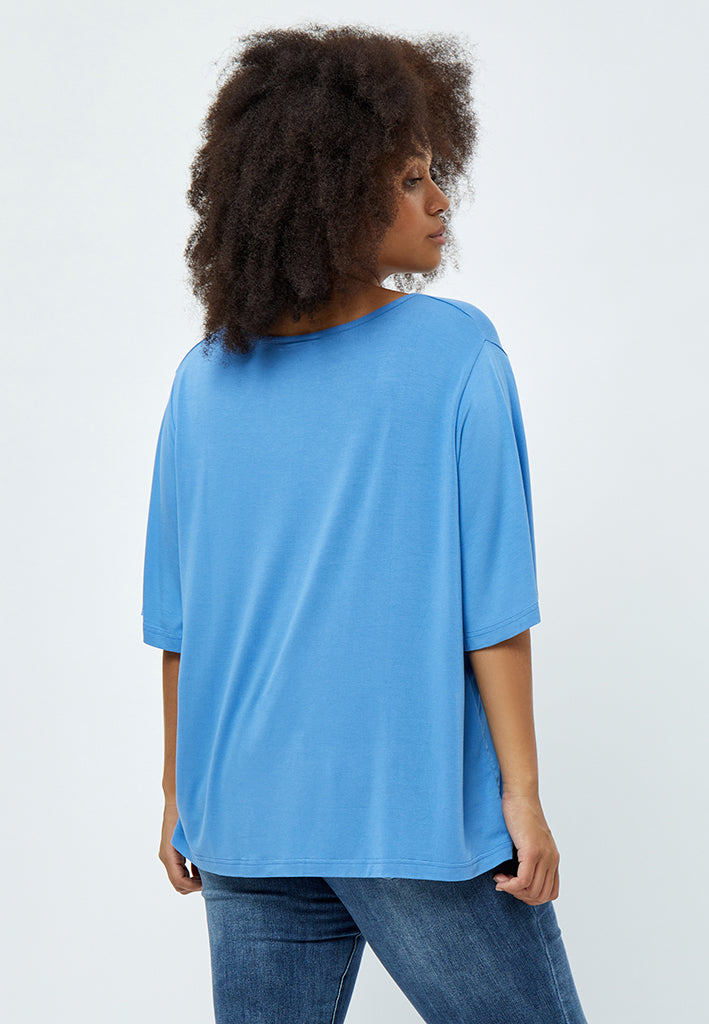 Peppercorn Rosalinda Rosebell Blouse Curve T-Shirt 2993 Marina Blue