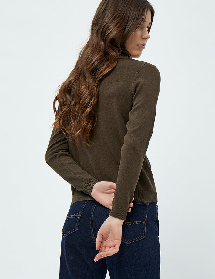 Peppercorn PCTana Roll Neck Pullover 5661 SLATE BROWN