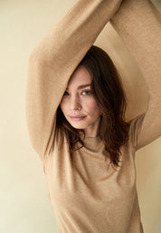 Peppercorn PCTana Knit Pullover Pullover 0273M Warm Sand Melange