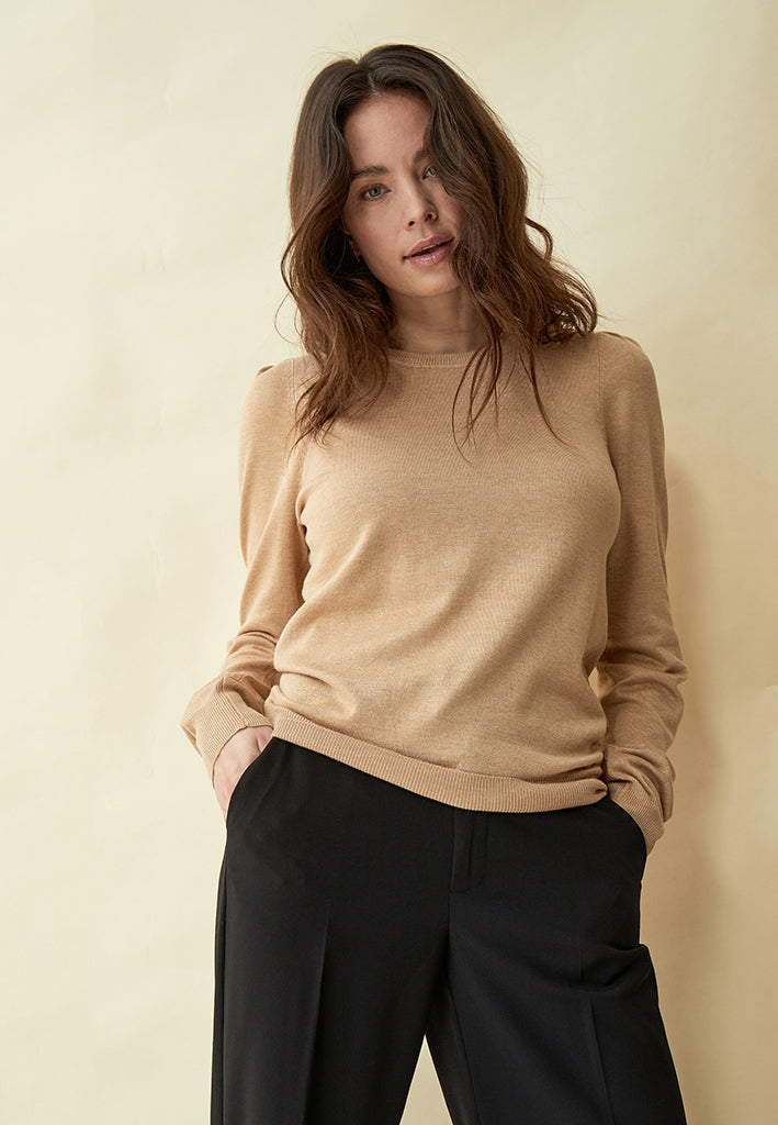 Peppercorn PCTana Knit Pullover Pullover 0273M Warm Sand Melange