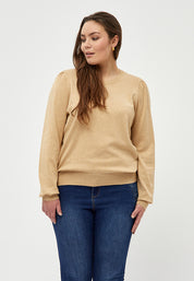 Peppercorn PCTana Knit Pullover Curve Pullover 0273M Warm Sand Melange