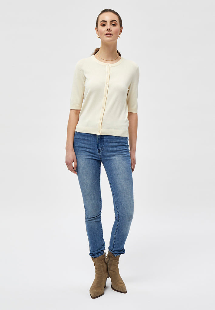 Peppercorn Tana Short Sleeve Cardigan 9 Cardigans 0023 Seedpearl Cream