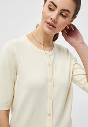 Peppercorn Tana Short Sleeve Cardigan 9 Cardigans 0023 Seedpearl Cream