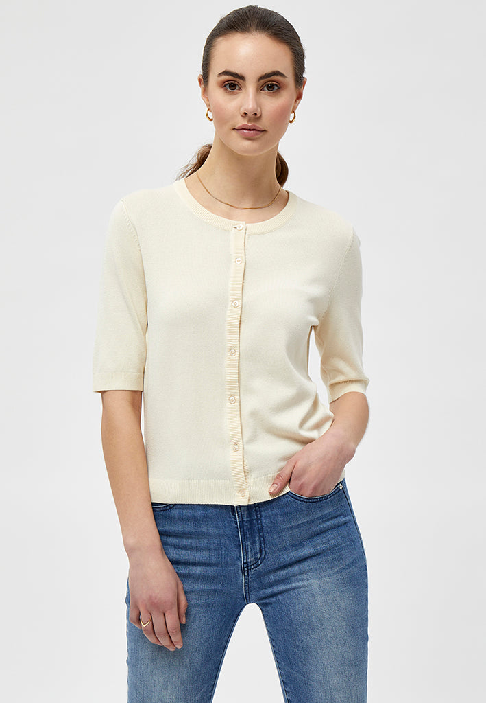 Peppercorn Tana Short Sleeve Cardigan 9 Cardigans 0023 Seedpearl Cream