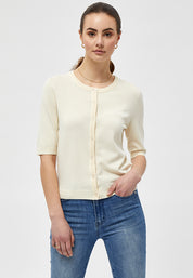 Peppercorn Tana Short Sleeve Cardigan 9 Cardigans 0023 Seedpearl Cream