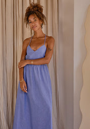 Minus MSAdaline Midi Dress Dress 1530S REGATTA BLUE STRIPE