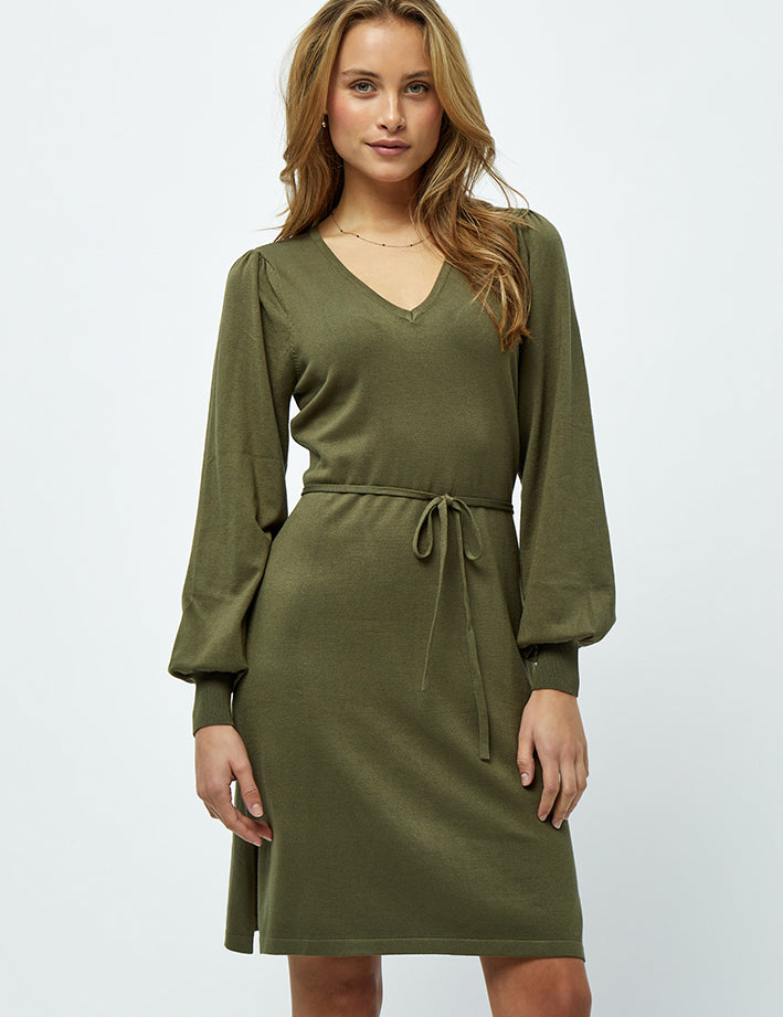 Minus MSAstrid Short Knit Dress Dress 3797 Ivy green