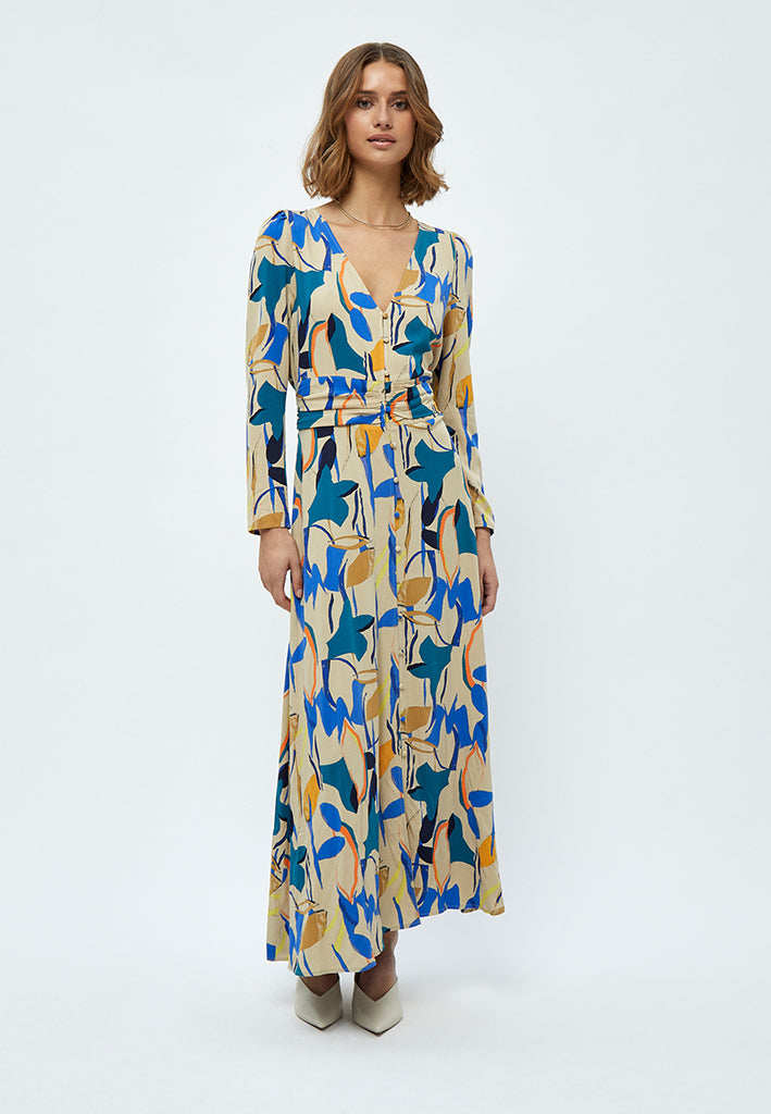 Minus MSBinna Dress Dress 9457P Royal Blue Flower Print