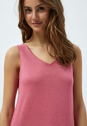 Minus MSCarli Knit Top Top 6033L Pink Flamingo Lurex