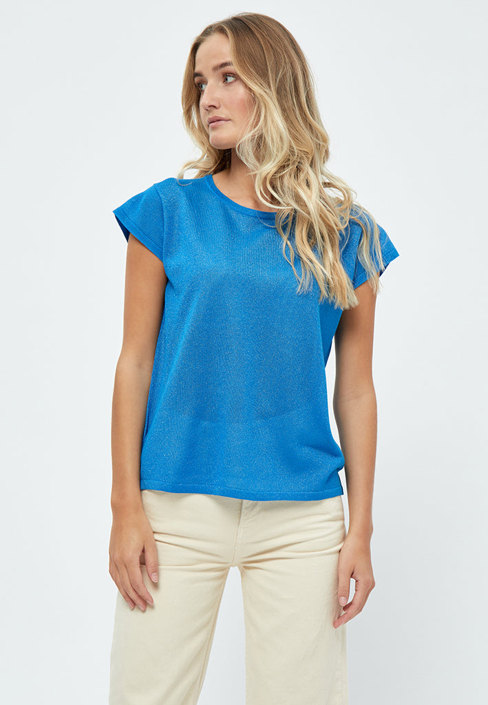 Minus MSCarlina Knit T-Shirt T-Shirt 1202L Ocean Blue Lurex