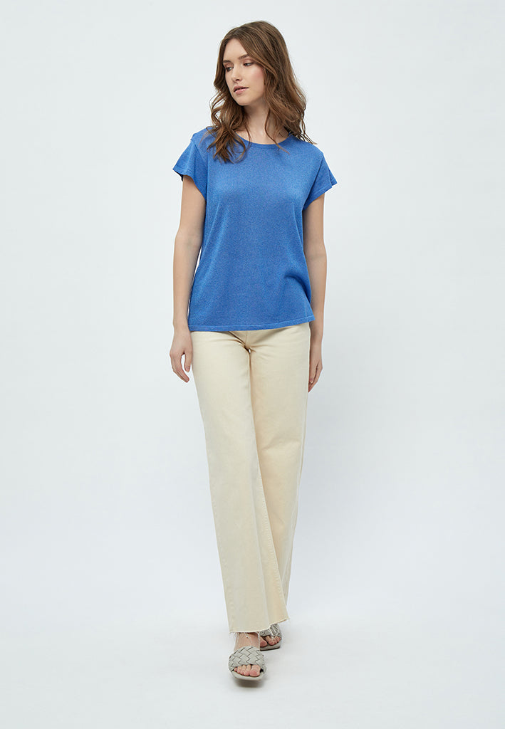 Minus MSCarlina Knit T-Shirt T-Shirt 1530L REGATTA BLUE LUREX