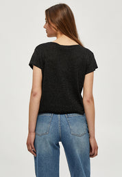 Minus MSCarlina Knit T-Shirt T-Shirt 356 Black Metallic