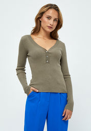 Minus MSCaysa Longsleeve Knit Pullover Pullover 4758 Mineral Gray