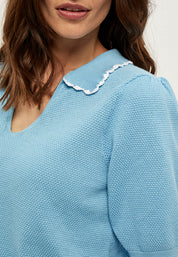 Minus Elvika Knit Tee T-Shirt 5015 Pasific Blue