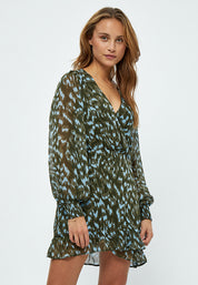 Minus MSEria Short Wrap Dress Dress 3797P Ivy Green Print