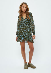 Minus MSEria Short Wrap Dress Dress 3797P Ivy Green Print