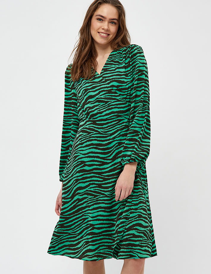 Minus MSEvelyn Wrap Dress Dress 9438P Apple Green Animal Print