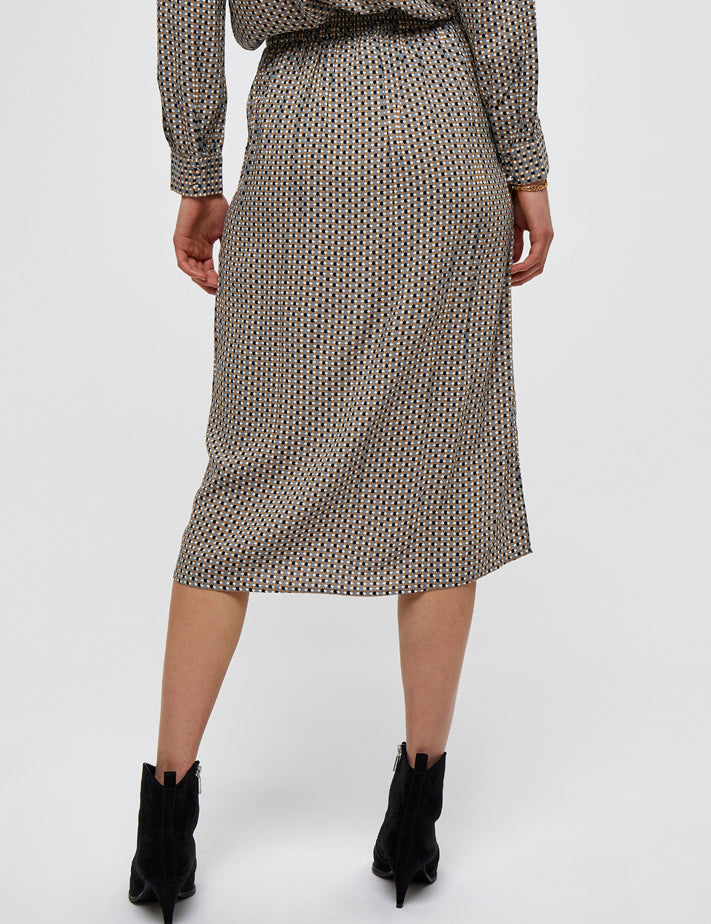 Minus Jasmina skirt Skirt 9266P Shadow Dot Steel Grey Print