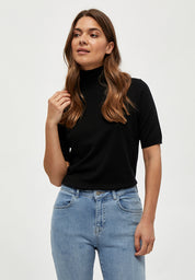 Minus MSLima Roll Neck Knit T-Shirt 100 Black