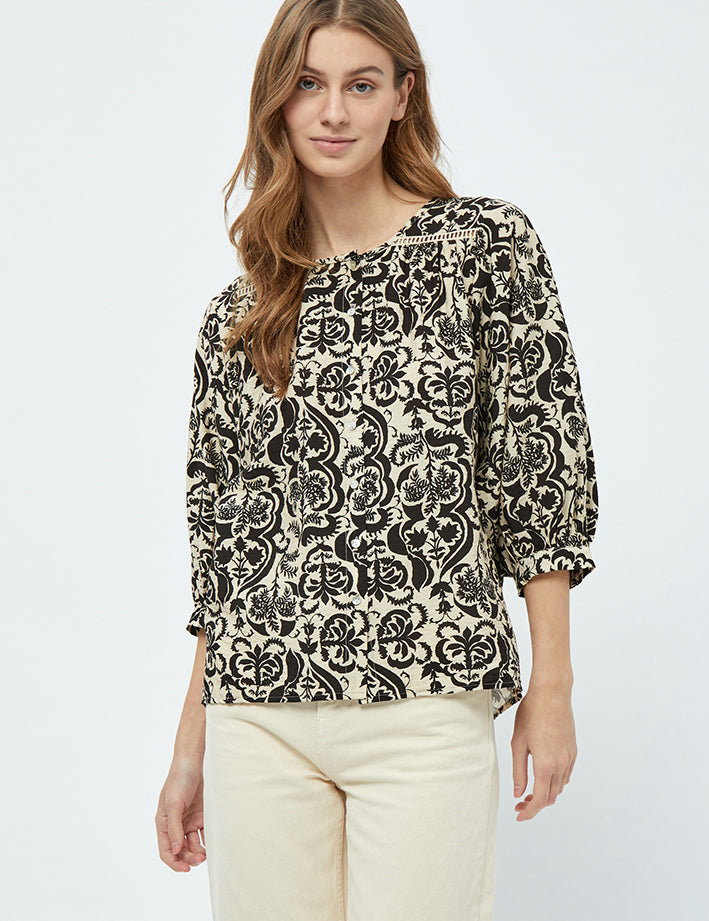 Minus MSLizia Blouse Blouse 9015P Sand Gray Print
