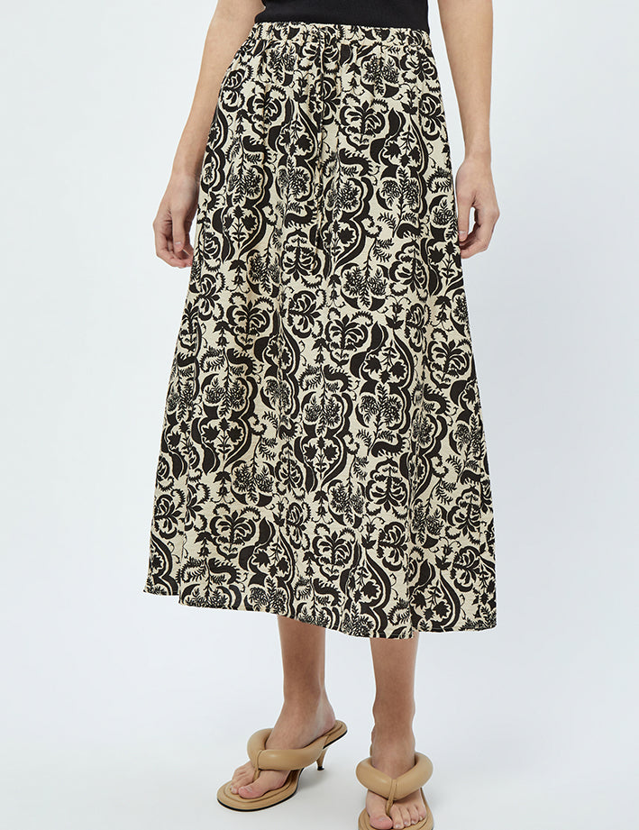 Minus MSLizia Midi Skirt Skirt 9015P Sand Gray Print