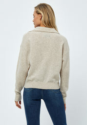 Minus MSMajsa Knit Polo Pullover Pullover 9015M Sand Gray Melange