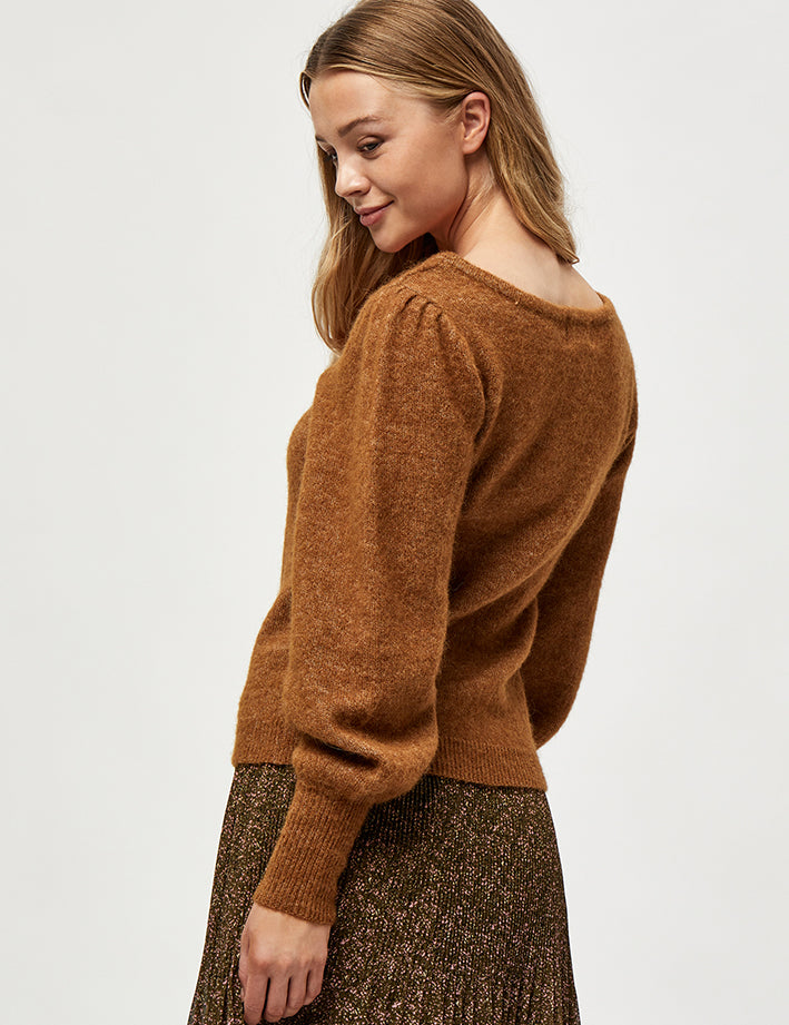 Minus Mille knit pullover Pullover 371M Rustic Brown Melange