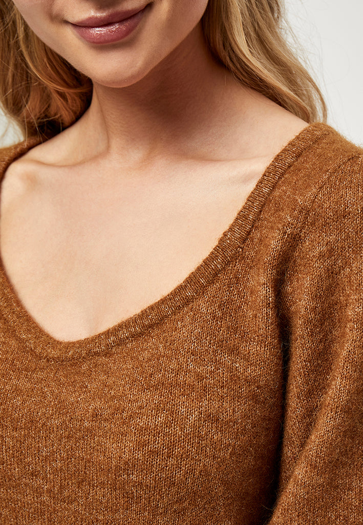 Minus Mille knit pullover Pullover 371M Rustic Brown Melange