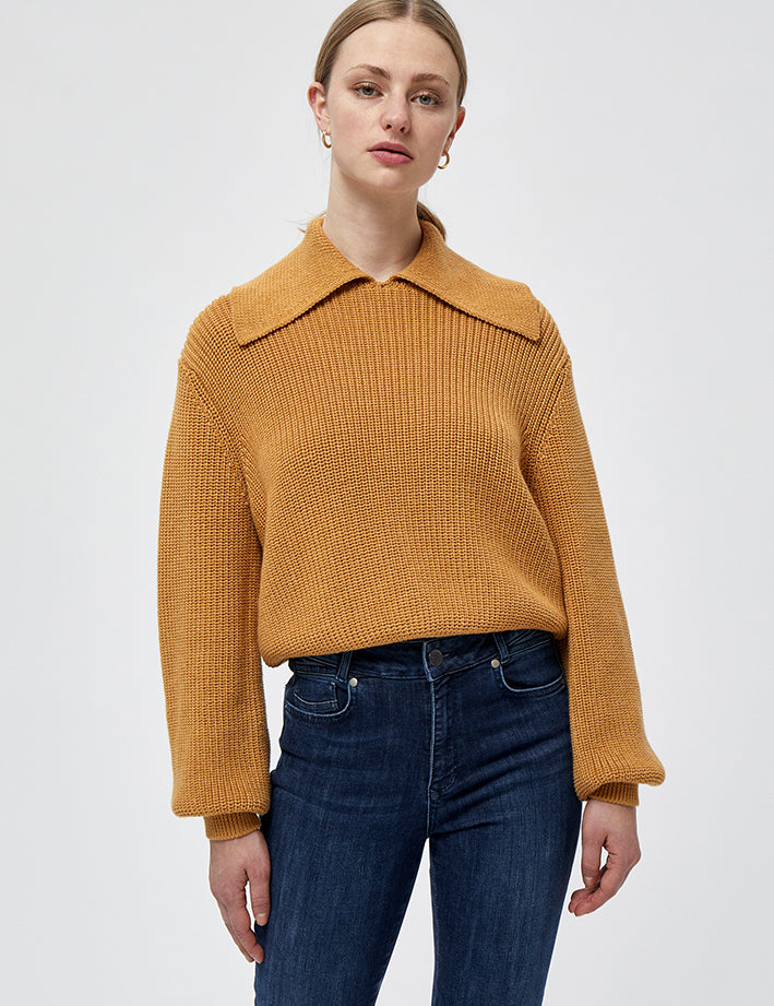 Minus Milu knit pullover Pullover 254M Mineral Yellow Melange